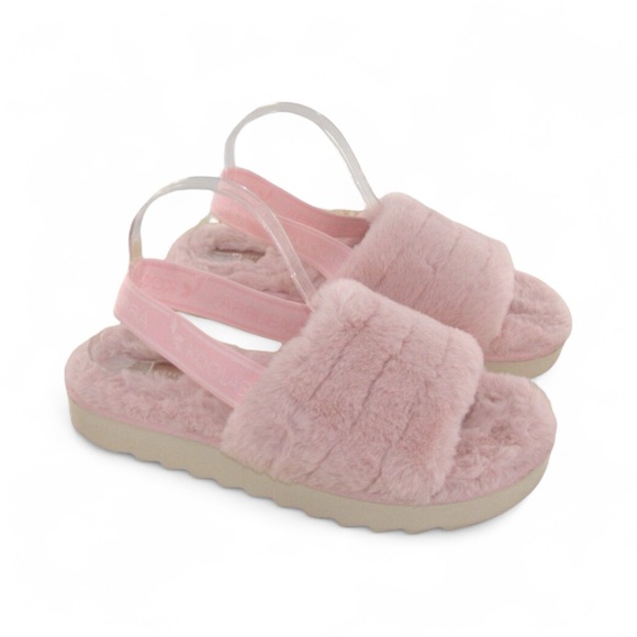 Koolaburra UGG Soft Pink fuzz'n Furry Women's Sandals - Picture 3 of 8